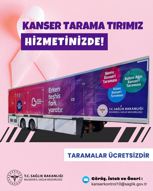 Balıkesir Bigadiç'te Mobil Kanser Tarama Tırı Hizmete Girdi