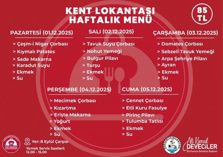 Burhaniye'de Kent Lokantası Hafta İçi Hizmet Veriyor