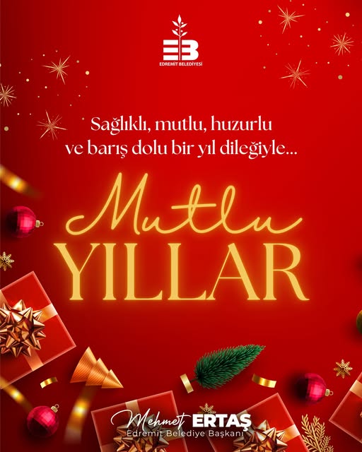 Edremit Belediyesi'nden Yeni Yıl Mesajı: 2026'ya Umutla Girin