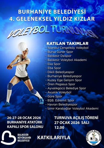 Burhaniye'de Genç Sporcular İçin Geleneksel Voleybol Turnuvası Heyecanı