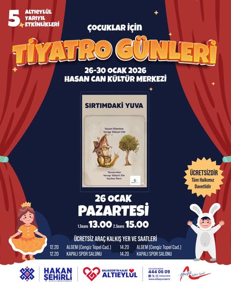 Altıeylül'de Yarıyıl Tatiline Özel Ücretsiz Tiyatro Şöleni