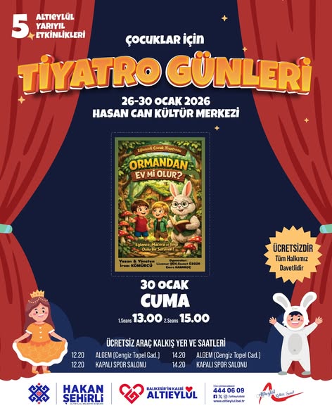Altıeylül Belediyesi'nden Ücretsiz Tiyatro Şenliği