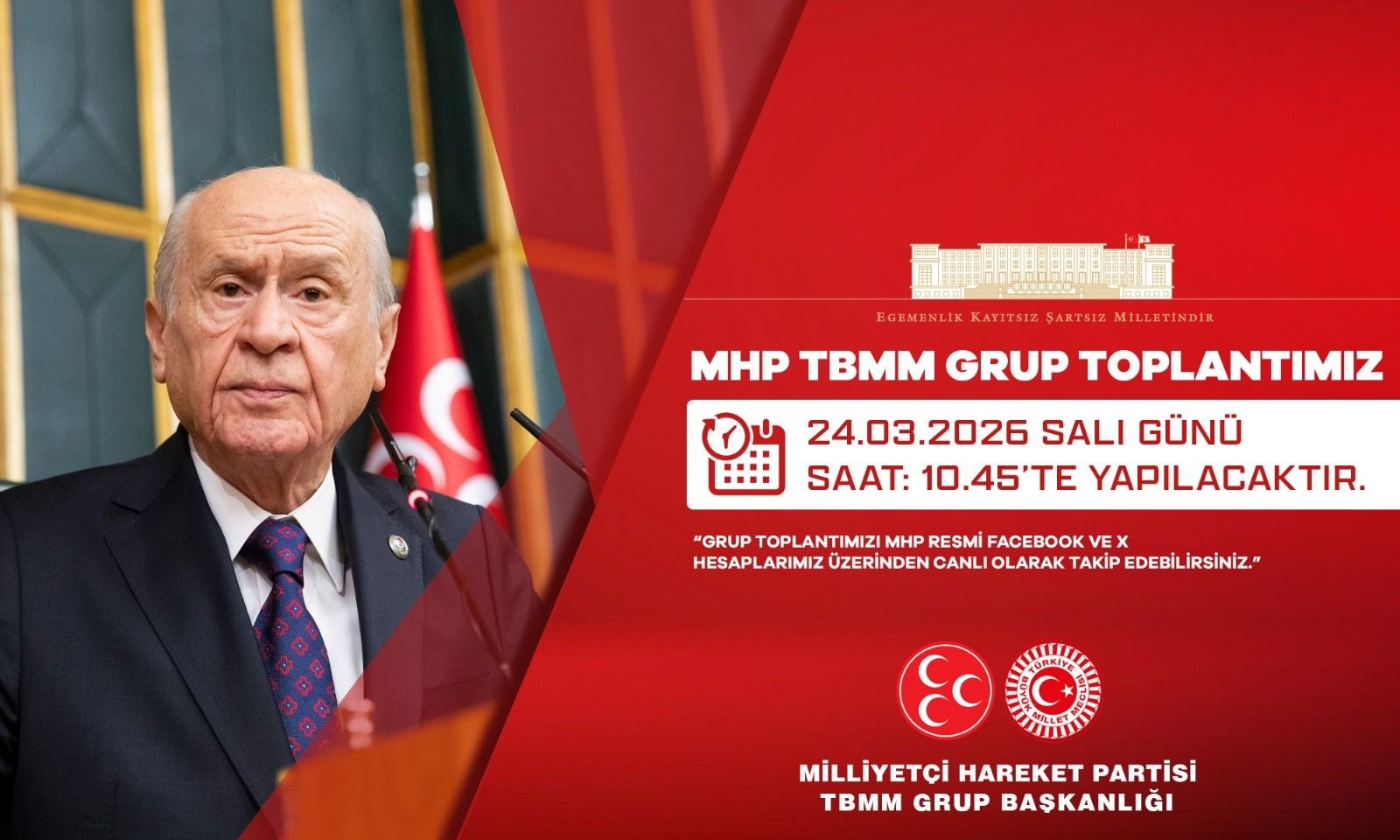 MHP TBMM Grup Toplantısı Yarın Saat 10.45'te Yapılacak