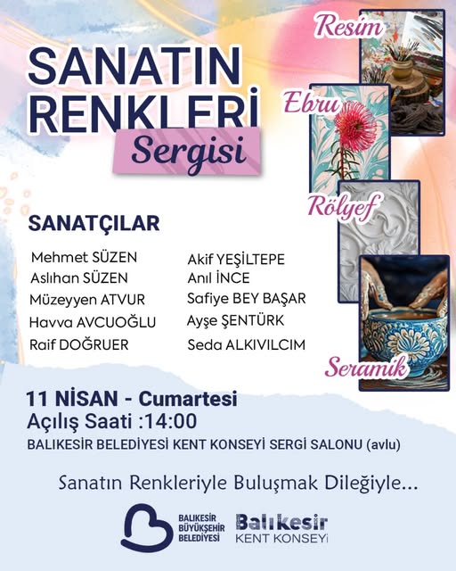 Balıkesir'de Sanat Buluşması: 11 Nisan'da Kent Konseyi'nde Sergi