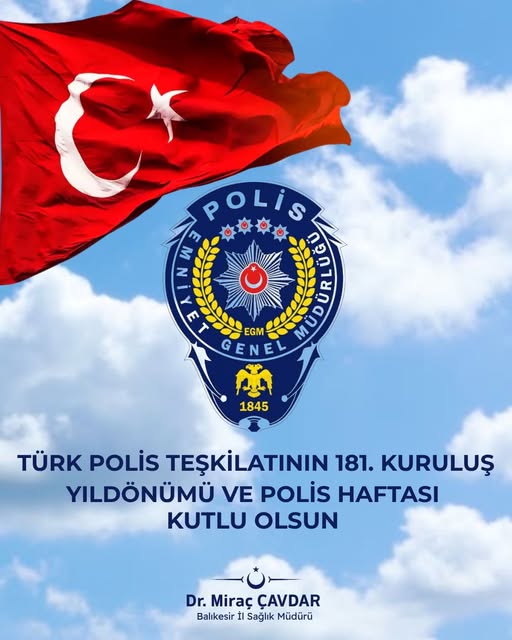 Balıkesir İl Sağlık Müdürlüğü'nden Polis Haftası Mesajı