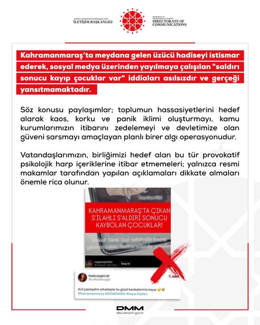 Kahramanmaraş'ta Kayıp Çocuklar İddiaları: İçişleri Bakanlığı'ndan Dezenformasyon Uyarısı