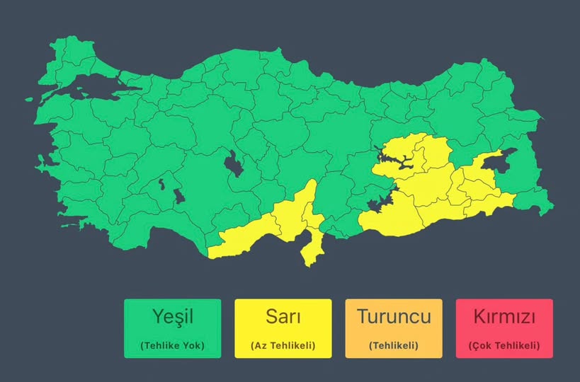Akdeniz ve Doğu-Güneydoğu Anadolu'da Kuvvetli Sağanak Uyarısı