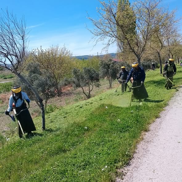 Bigadiç'te Yeşil Alanlar İçin Düzenli Bakım Çalışmaları