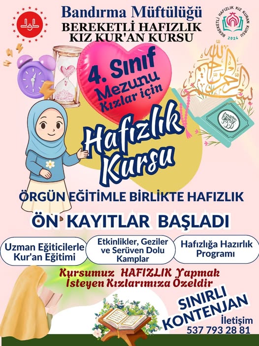Bandırma'da Hafızlık Kursu Kayıtları Başladı