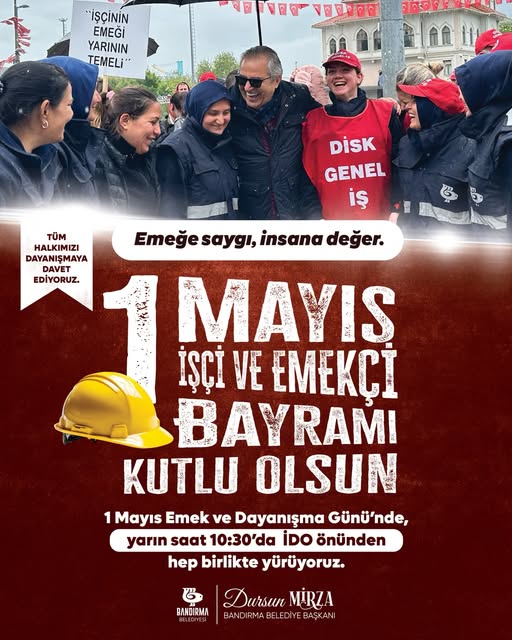 Bandırma Belediyesi'nden 1 Mayıs Mesajı: 