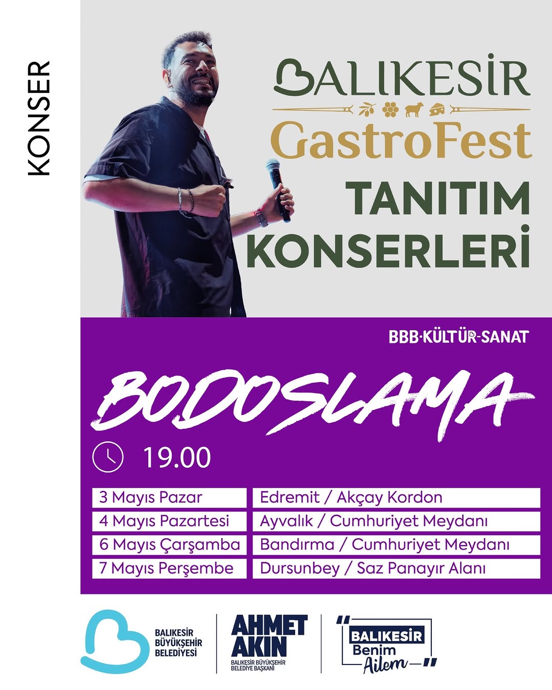 Balıkesir'de 4 İlçede Ücretsiz GastroFest Konserleri Başlıyor