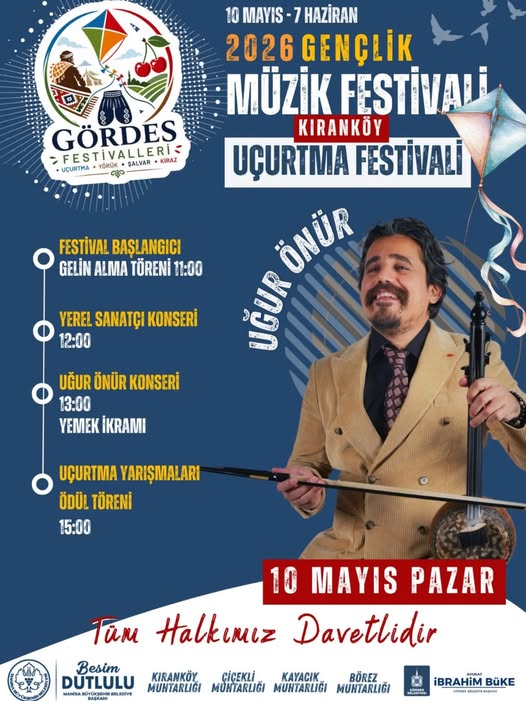 2026 Gençlik Müzik ve Kıranköy Uçurtma Festivali 10 Mayıs'ta