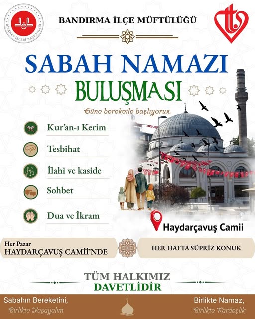 Bandırma'da Manevi Hafta Sonu: Sabah Namazı Buluşması'na Davet