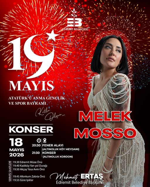 Edremit'te 19 Mayıs Coşkusu: Melek Mosso'dan Ücretsiz Kordon Konseri