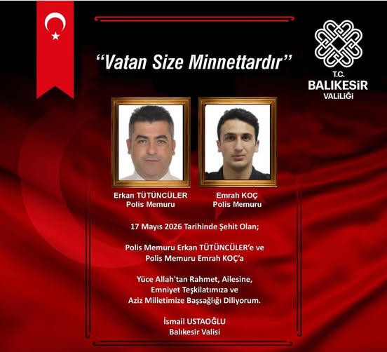 Balıkesir Valisi İsmail Ustaoğlu'ndan Taziye Mesajı