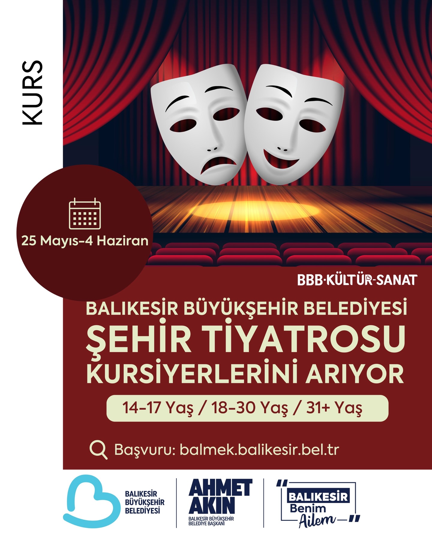Balıkesir'de Oyunculuk Eğitim Programı Başvuruları Başladı
