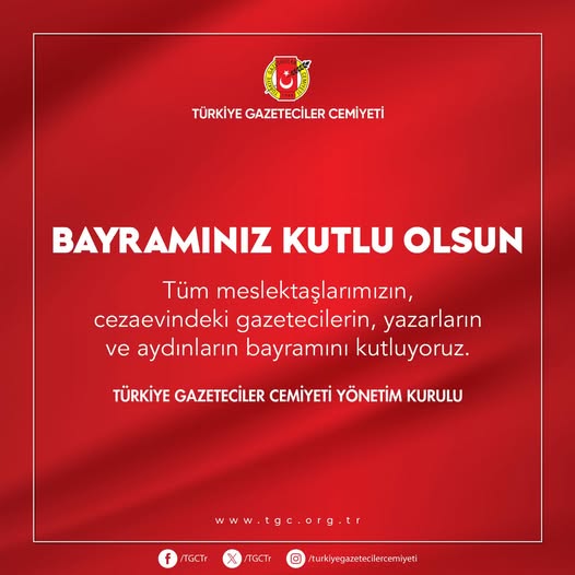 Türkiye Gazeteciler Cemiyeti'nden Bayram Mesajı