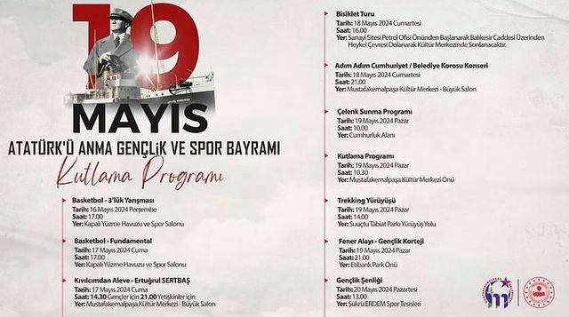 Mustafakemalpaşa, 19 Mayıs Atatürk’ü Anma Gençlik ve Spor Bayramı Kutlamalarına Hazır