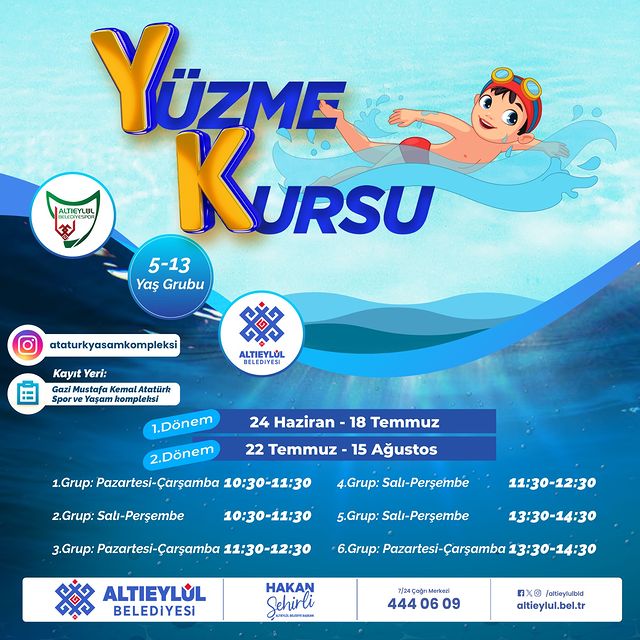 Altıeylül Belediyesi Yüzme Kursları Duyurusu
