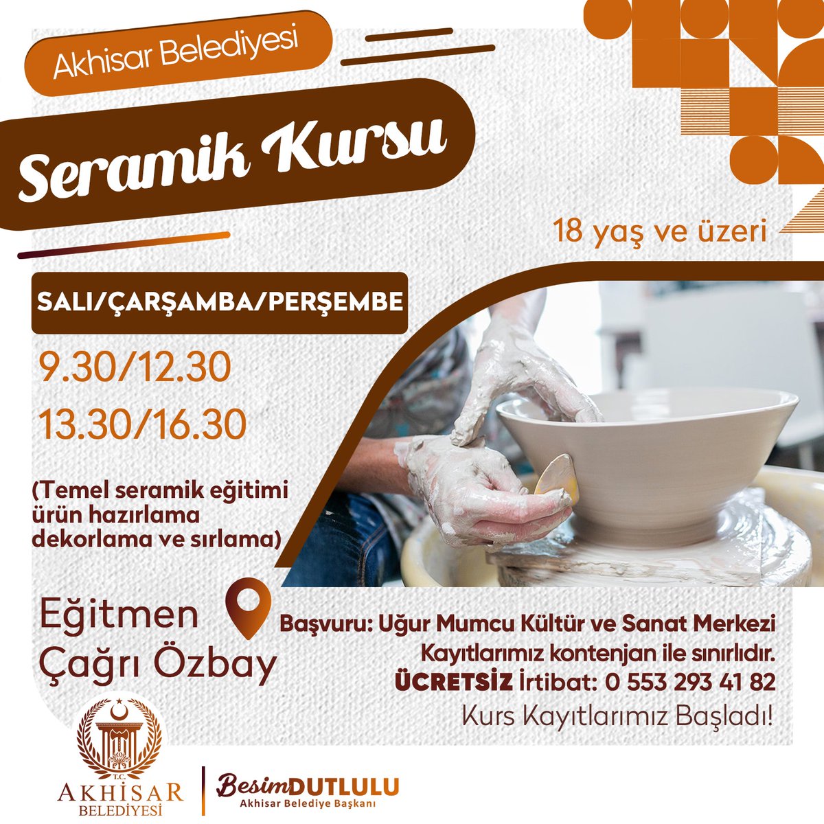 Akhisar Belediyesi, Seramik Kursu Kayıtlarını Başlattı
