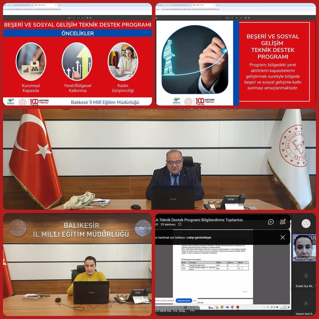 Teknik Destek Programları İçin İlçe Milli Eğitim Müdürlüklerine Çevrim İçi Bilgilendirme Toplantısı