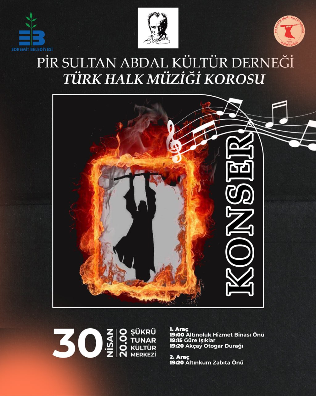 Edremit'te Pir Sultan Abdal Kültür Derneği Türk Halk Müziği Korosu Konseri