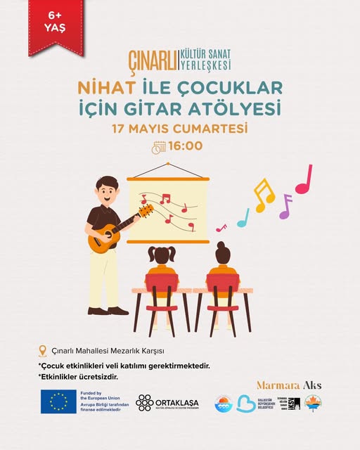 Marmara Adaları'nda Çocuklara Özel Gitar Atölyesi Başlıyor