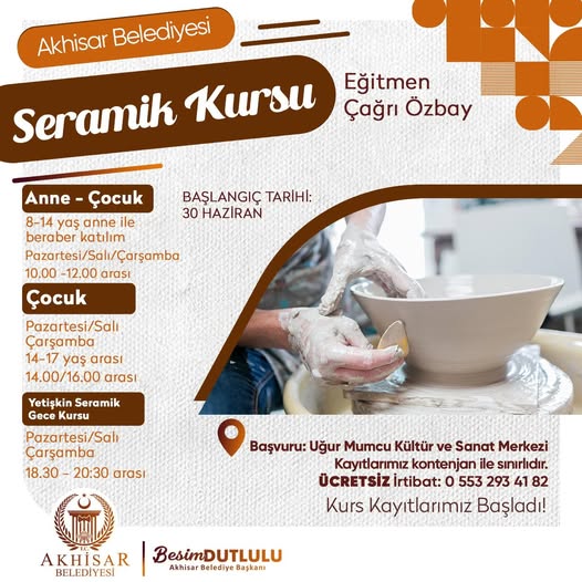 Akhisar Belediyesi Seramik Kursları Başladı: Kayıtlar Açıldı