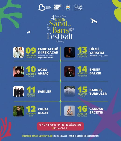 Gömeç'te Zeytin Dalı Kültür Sanat ve Barış Festivali Başlıyor