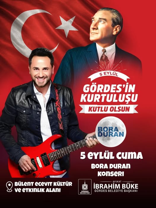 Gördes'te Kurtuluş Kutlamaları Coşkusu: Bora Duran Konseri ile Unutulmaz Bir Gece