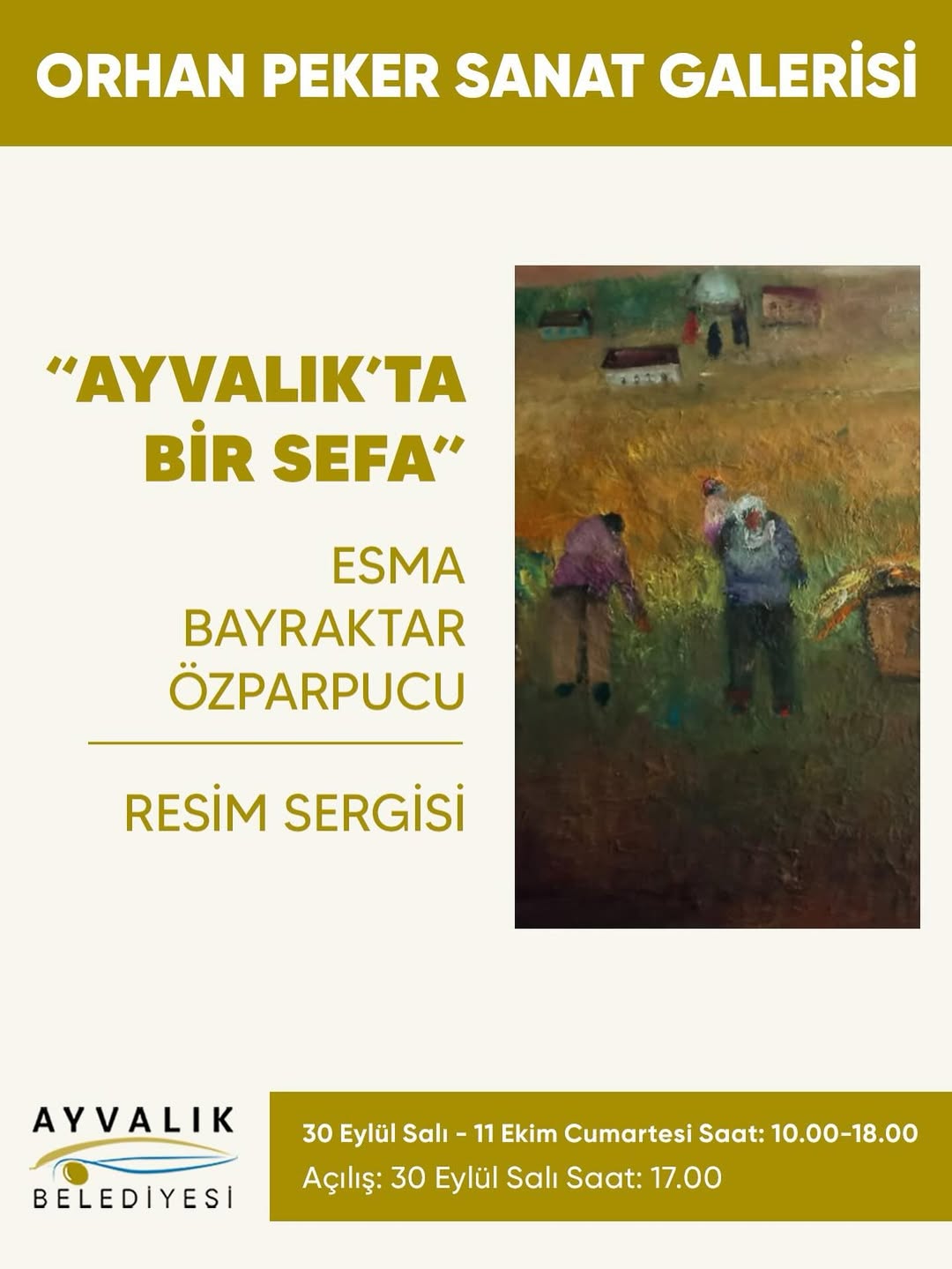Ayvalık'ta Esma Bayraktar Özparpucu'nun "Bir Sefa" Resim Sergisi Açılıyor