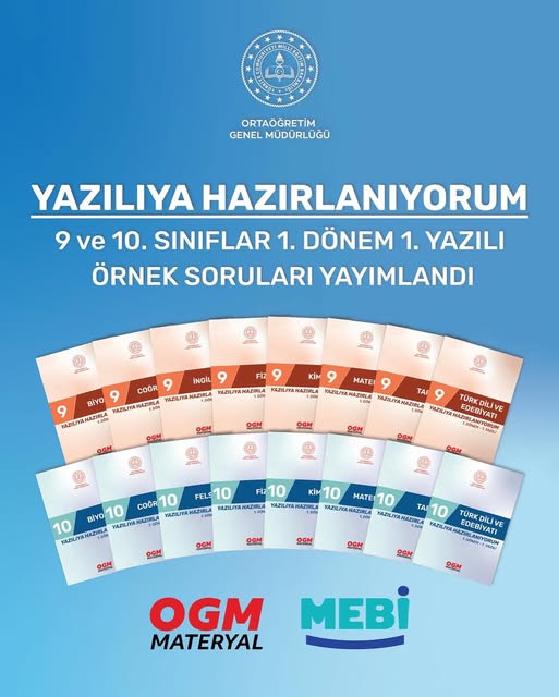 Balıkesir'de 9 ve 10. Sınıflar İçin Yazılı Örnek Soruları Yayımlandı
