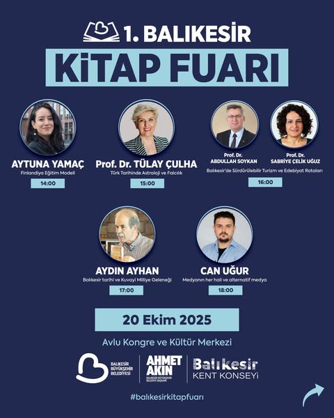 Balıkesir Kitap Fuarı'nda 20 Ekim Pazartesi Programı Açıklandı