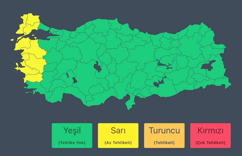 Kıyı Ege ve Marmara'da Kuvvetli Sağanak Yağış Uyarısı