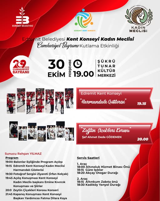 Edremit'te Cumhuriyet Bayramı Coşkusu: 102. Yıl Kutlamaları