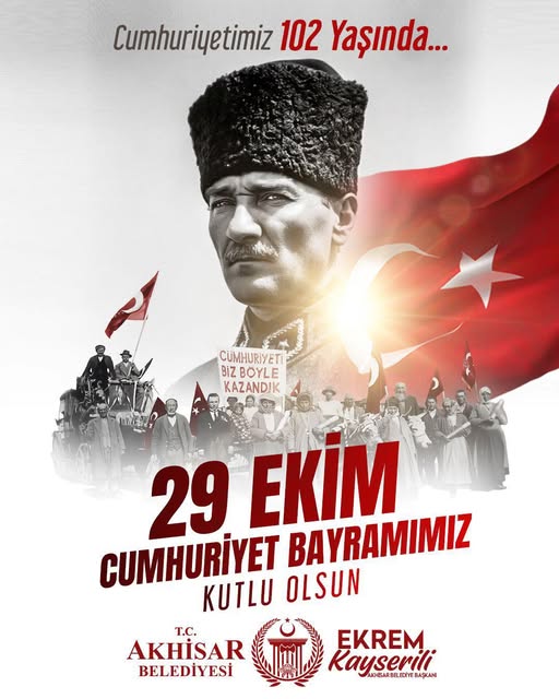 Akhisar Belediyesi'nden 29 Ekim Cumhuriyet Bayramı Mesajı: