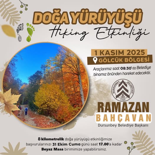 Dursunbey Belediyesi Gölcük'te Doğa Yürüyüşü Düzenliyor