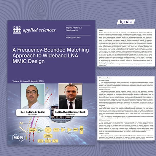 Balıkesir Üniversitesi'nden Acil Servislerde Devrim Niteliğinde Çalışma: PNI ile Risk Öngörüsü