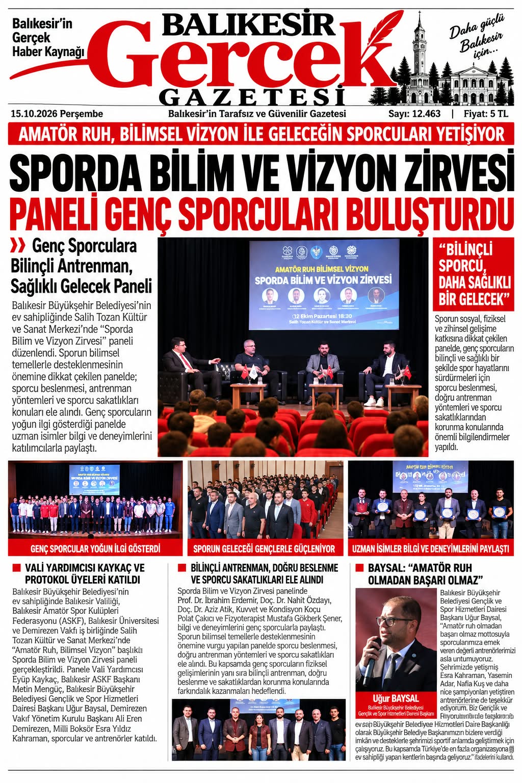 Sporda Bilim ve Vizyon Zirvesi Paneli Genç Sporcuları Buluşturdu